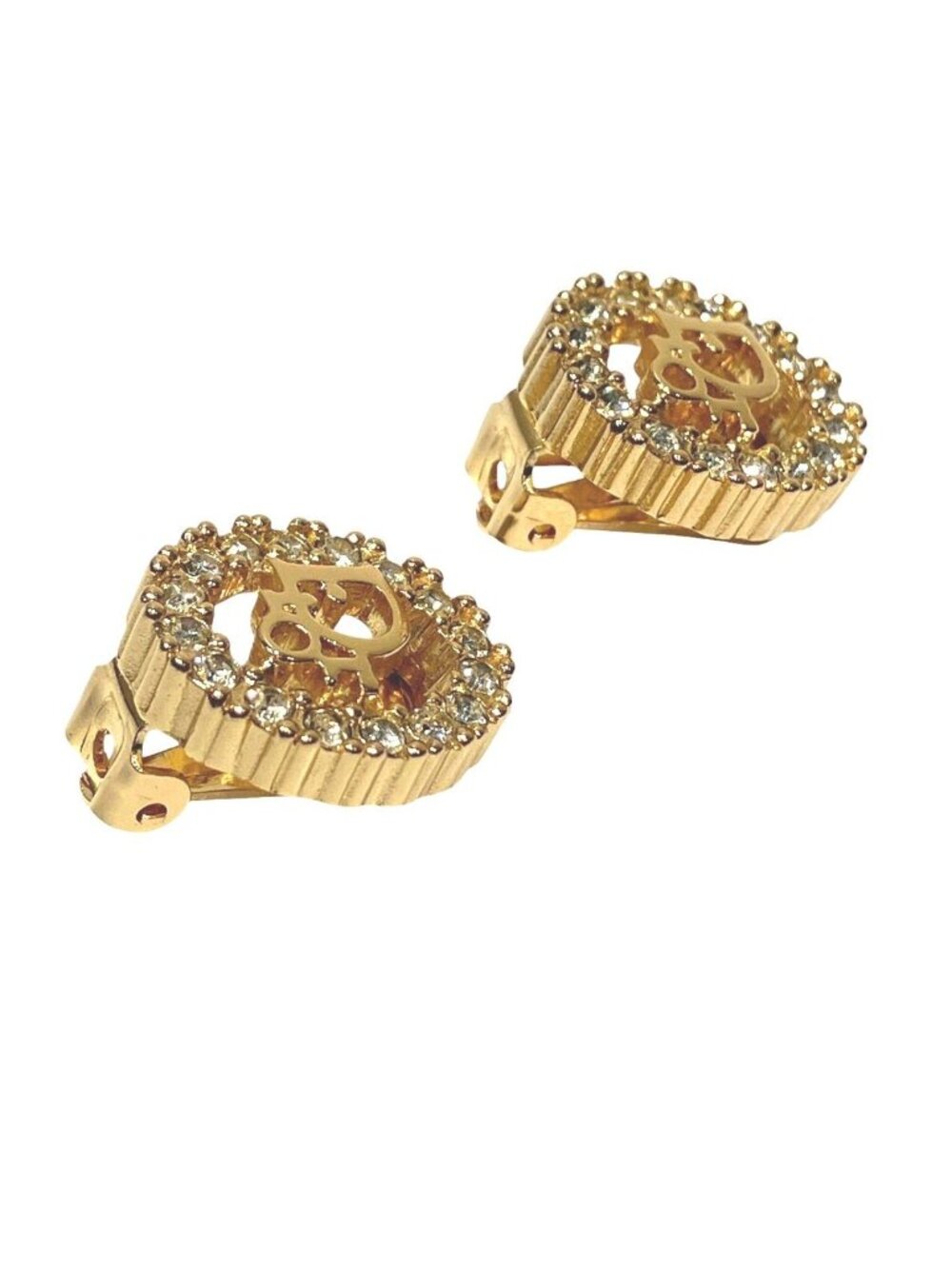 Dior Logo Earrings Rhinestone - Picture 2 of 9
